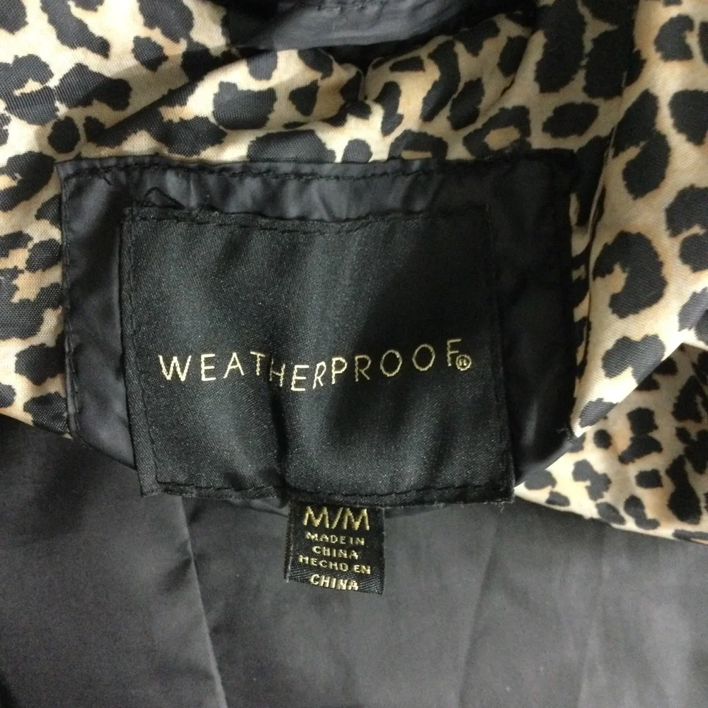 Waterproof Quilted Black Jacket Snap Button Down Size M - Picture 6 of 9